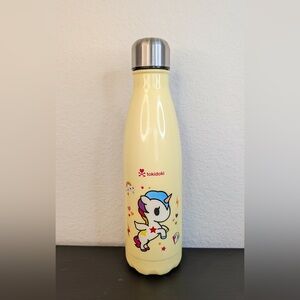 Tokidoki Unicorno insulated stainless steel Cream water bottle. Preowned.
